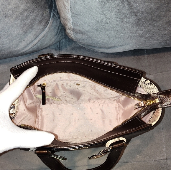 NWT KATE SPADE CAMERON STREET MULTICOLOR SNAKE EMBOSSED LEATHER CROSSBODY TOTE - Picture 11 of 15